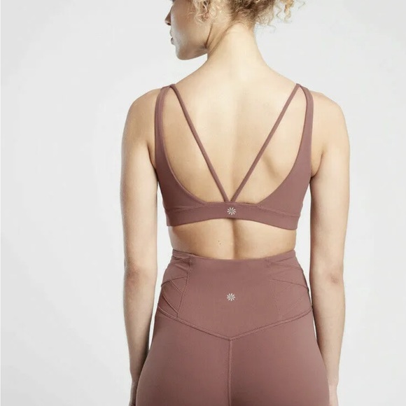 Athleta Hearth Rose Exhale Bra Elation Pirouette 7/8 Legging Set Size Small - Picture 11 of 11